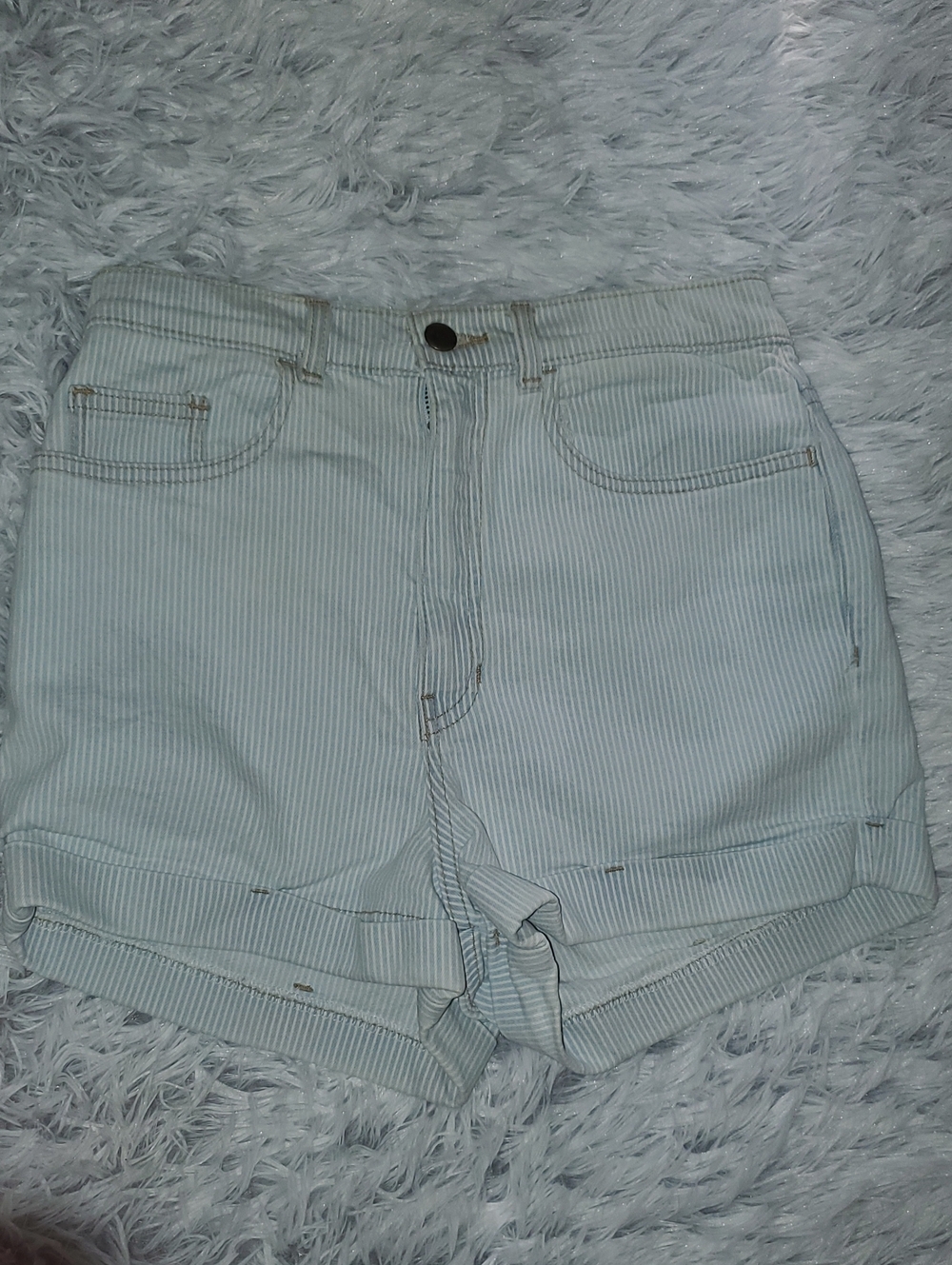 *American Apparel Striped Light Blue Women’s Shorts*